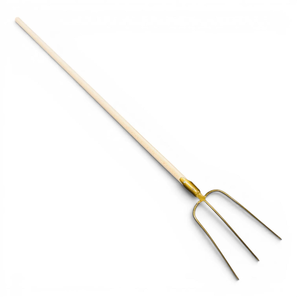 Forca forgiata per fieno 3 denti manico legno curvo 140cm