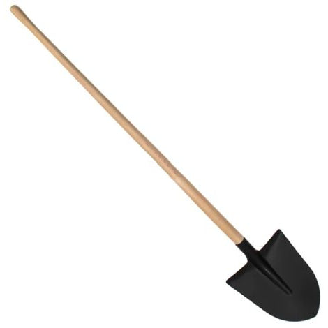Badile nero a punta con manico in legno