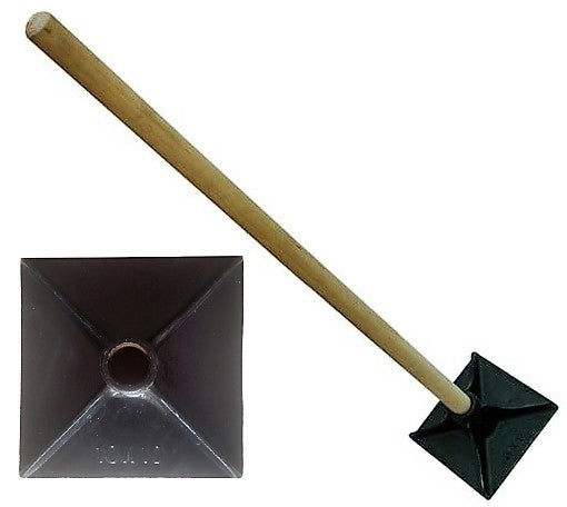 Compattatore manuale per terreno 25x25cm 4,5kg manico legno