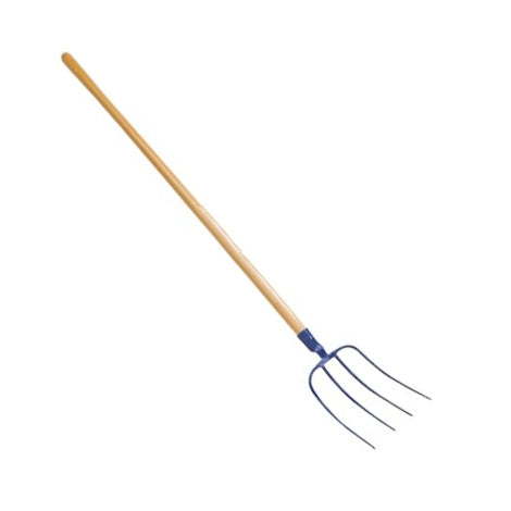 Forca per letame 4 denti manico legno curvo 140cm