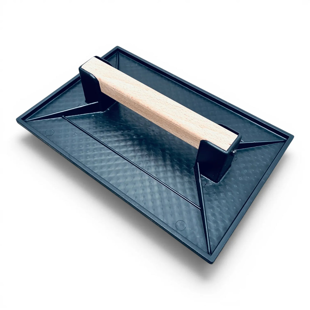 Frattazzo in plastica con manico in legno
