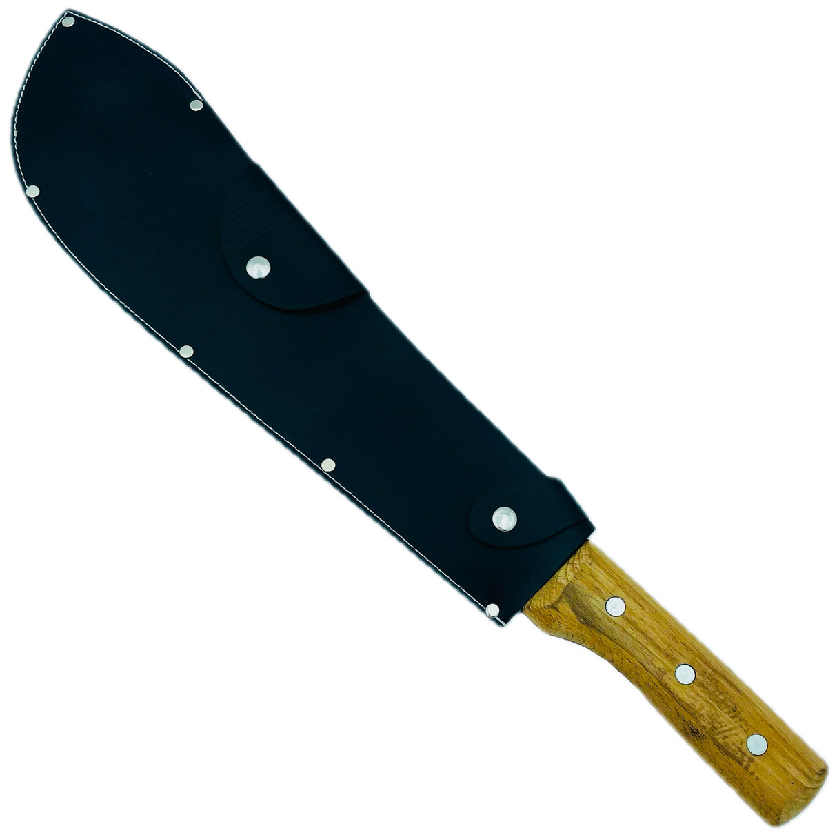 Machete with leather sheath