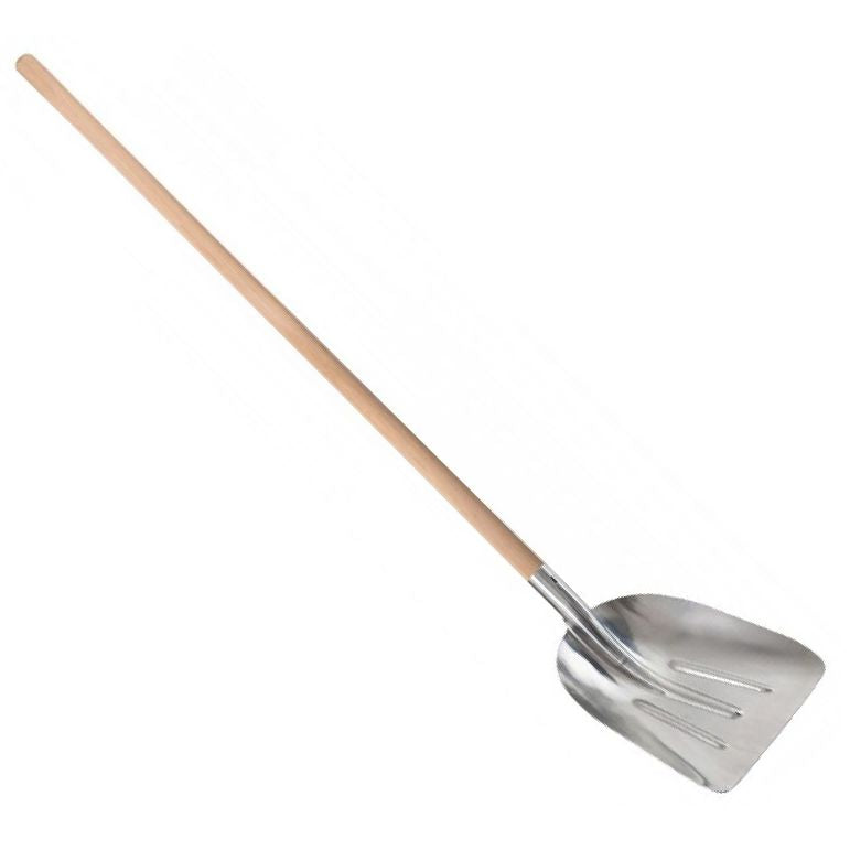 Pala in alluminio per neve e granaglie manico legno