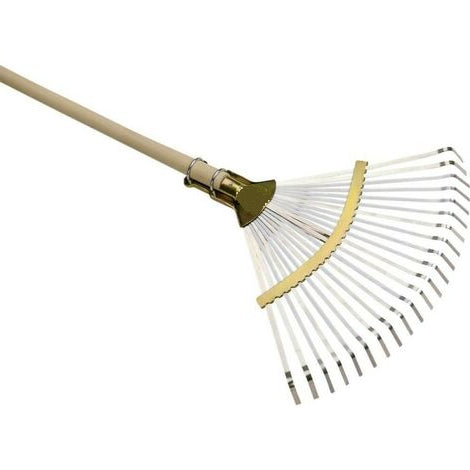 Scopa per foglie regolabile con morsetti manico legno 150cm