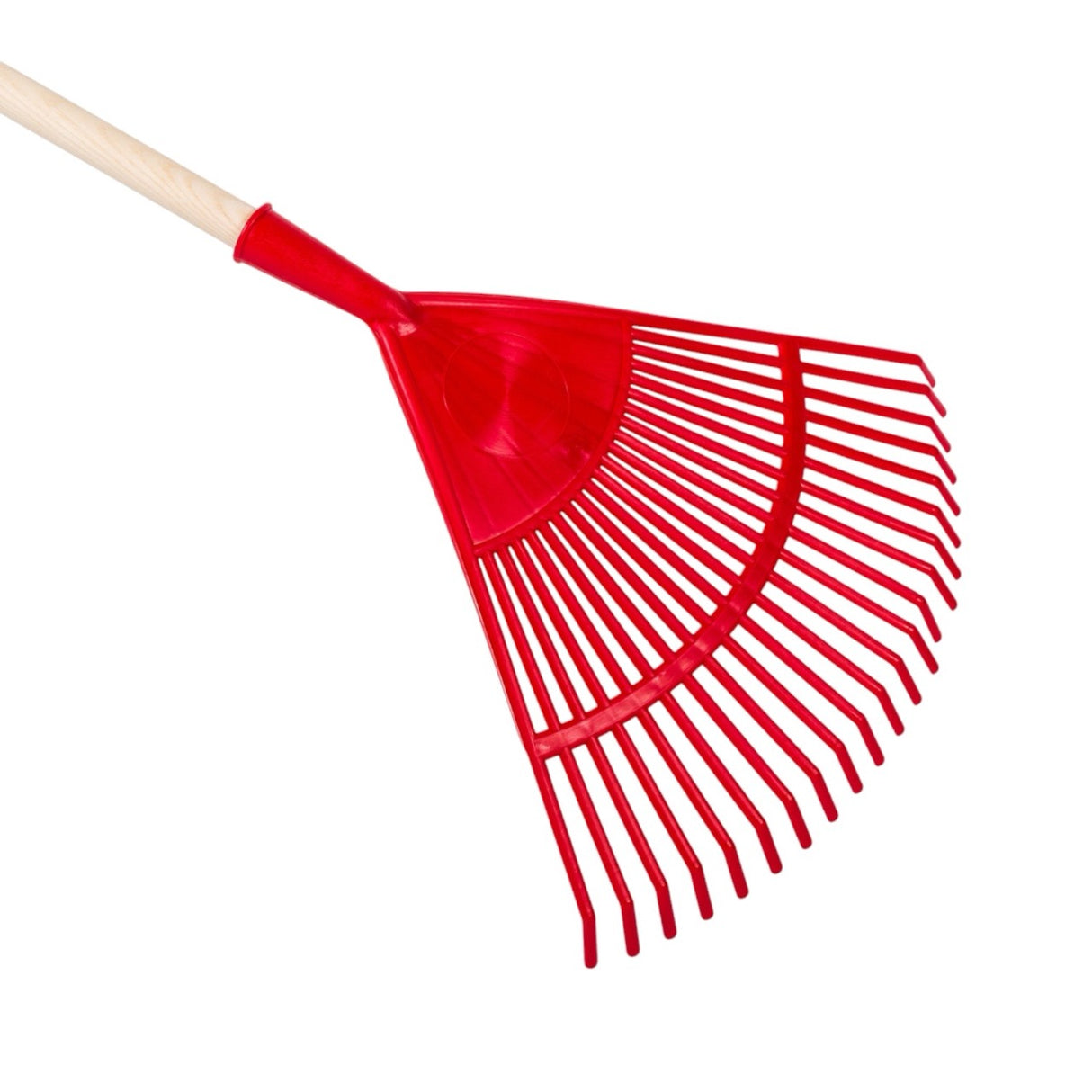 Scopa per foglie / olive in polipropilene 42x37cm manico legno 150cm