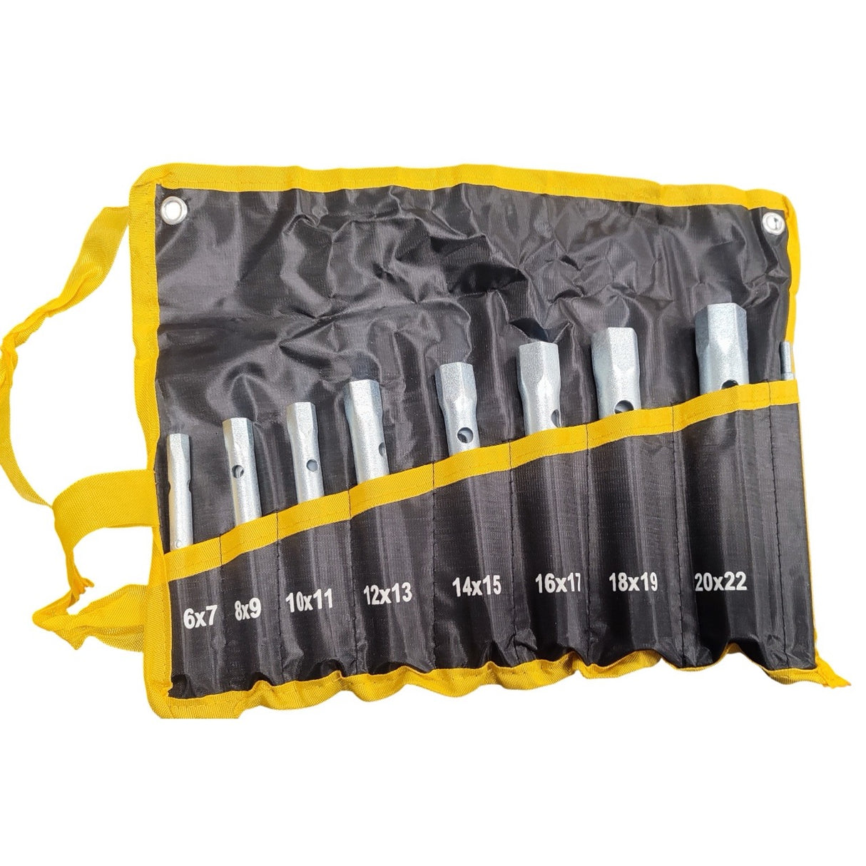 Set chiavi a tubo 6x7mm-20x22mm con barra di torsione in busta