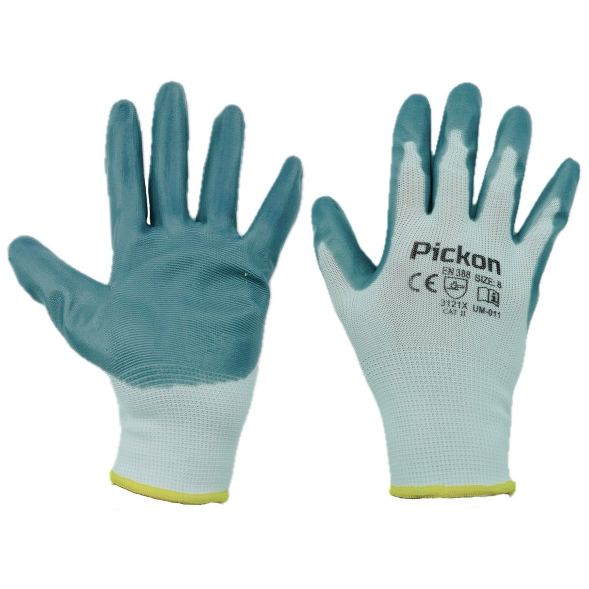 Polyester gloves with nitrile palm coating