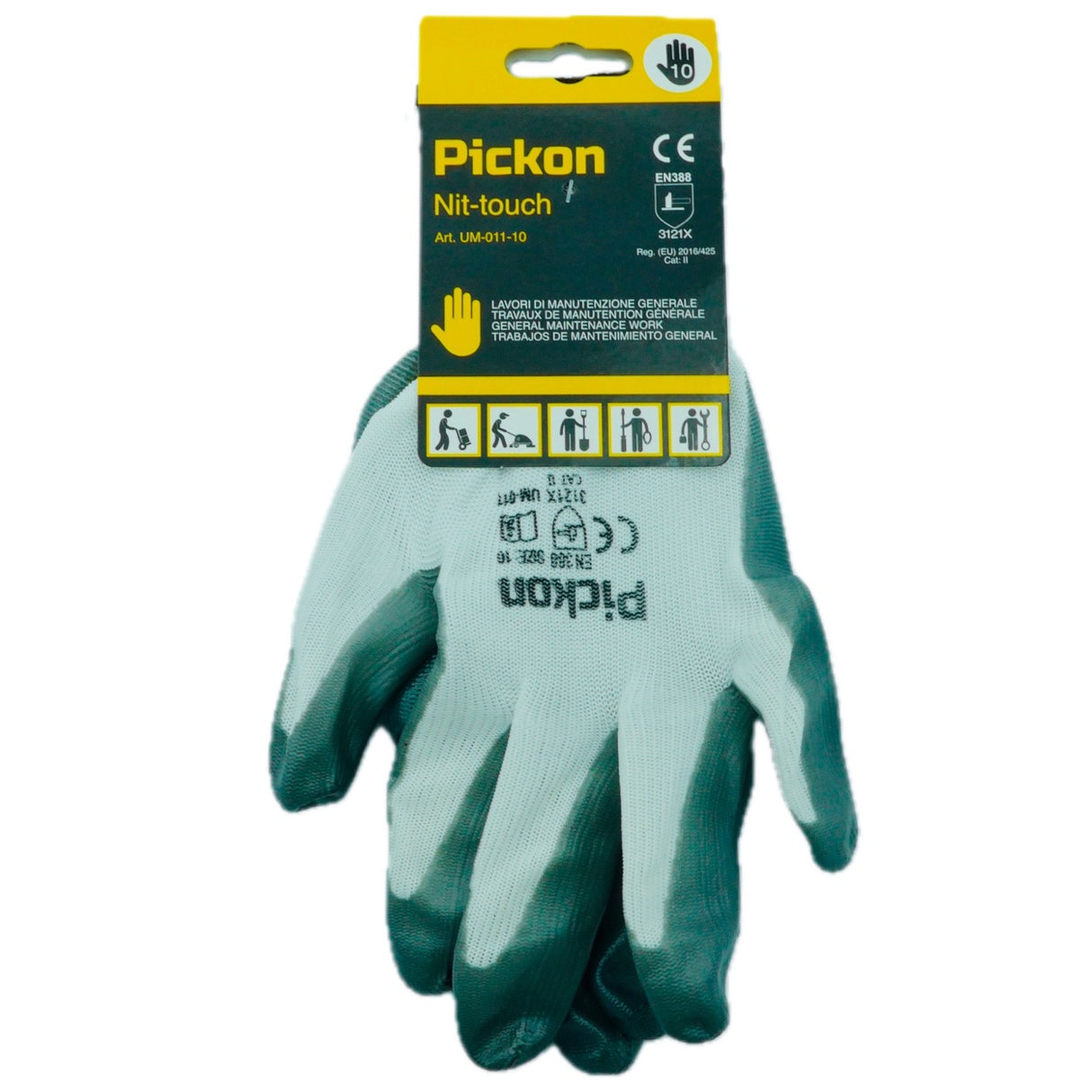 Polyester gloves with nitrile palm coating