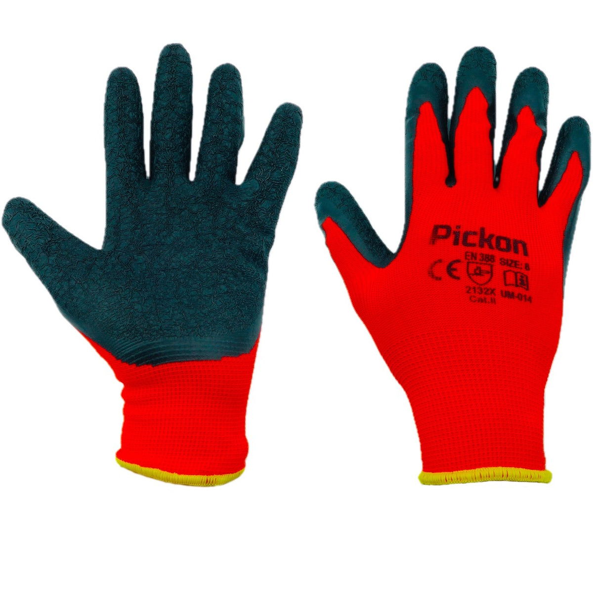 Polyester gloves with latex palm coating