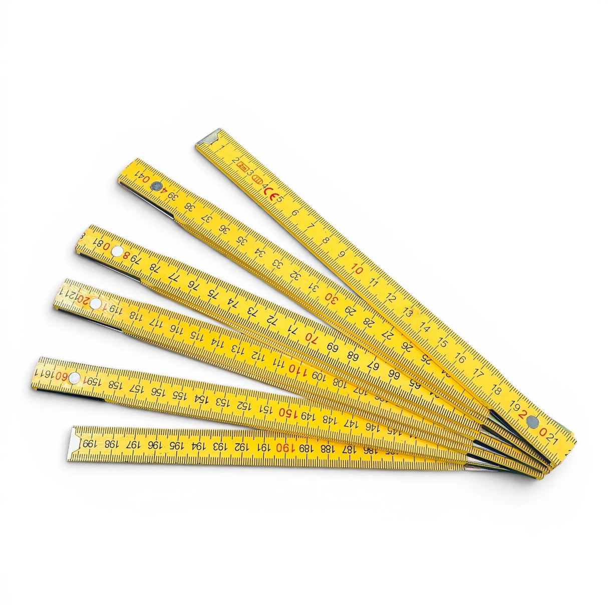 Doppiometro in legno giallo