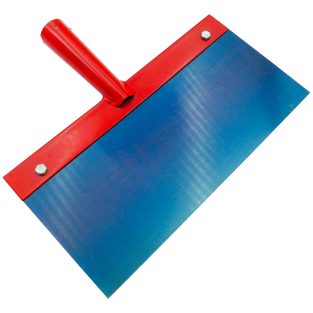 Scraper with hardened steel blade