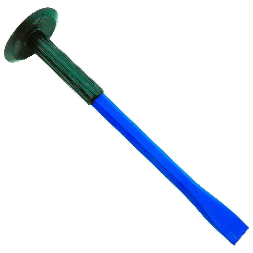 Flat mason's chisel with hand protector