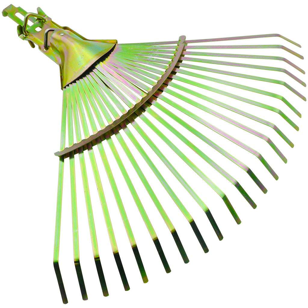 Adjustable leaf rake with clamps