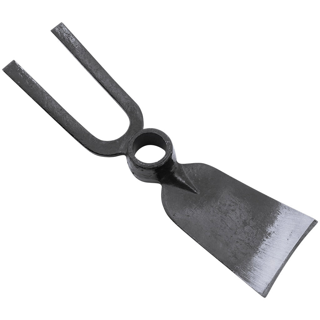 Forged square hoe with fork flat tines