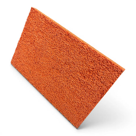 Frattazzo gomma spugna arancione manico legno base alluminio 21x14cm