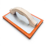 Frattazzo gomma spugna arancione manico legno base alluminio 21x14cm