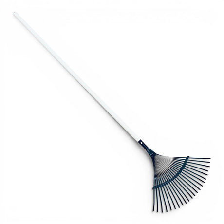 Scopa per foglie 22 denti fissi nera manico legno 150cm
