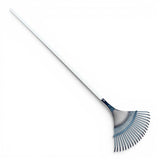 Scopa per foglie 22 denti fissi nera manico legno 150cm