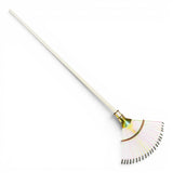 Scopa per foglie regolabile con morsetti manico legno 150cm