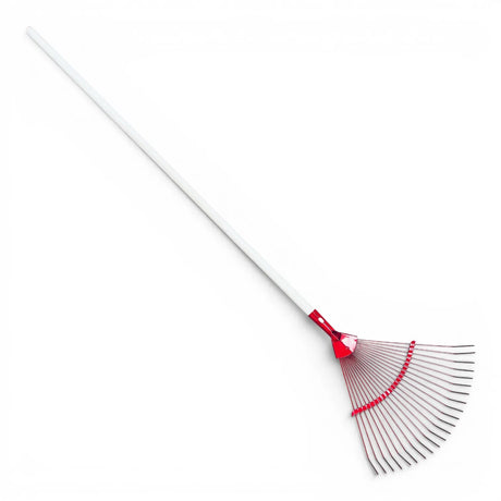 Scopa per foglie fissa a denti tondi manico legno 150cm