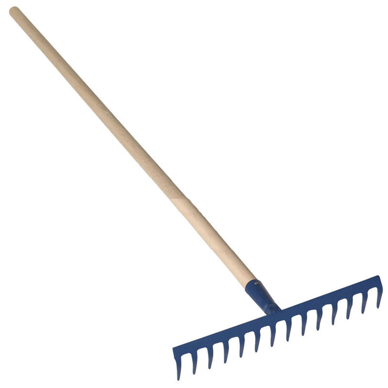 Rastrello a denti curvi da giardino manico legno