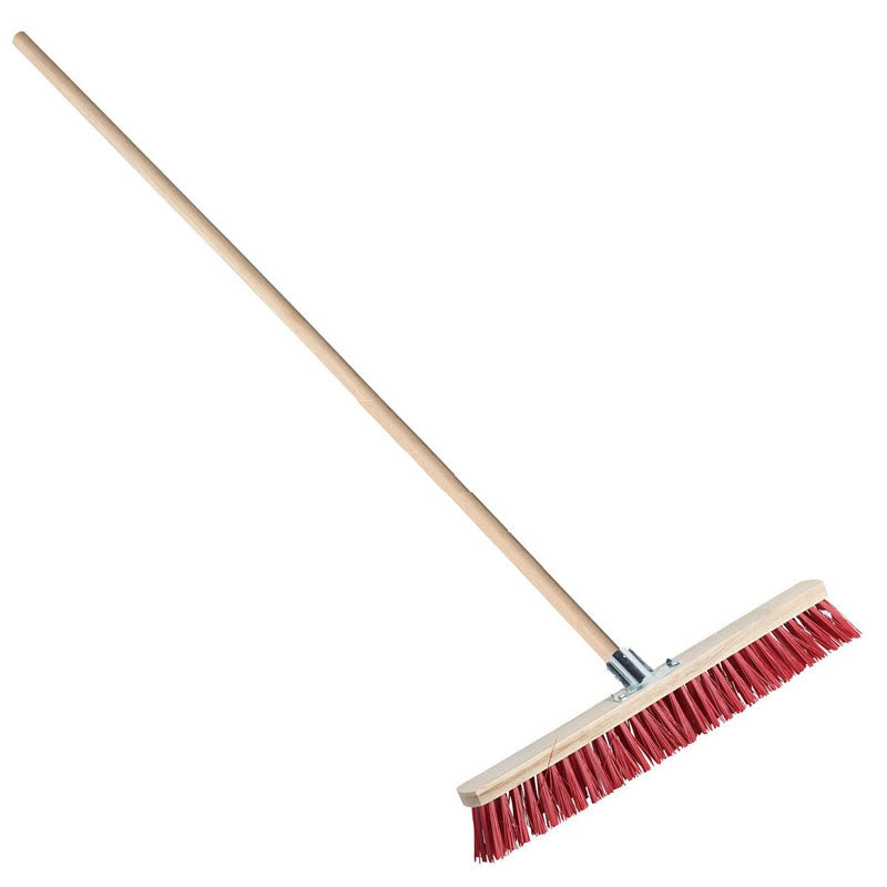 Spazzolone industriale rosso manico legno 150cm