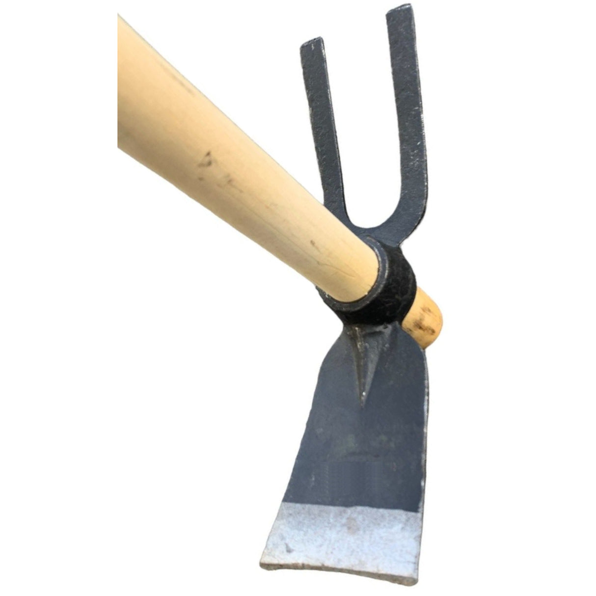 Zappino quadro bidente piatto 600gr manico legno 120cm