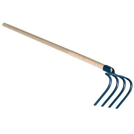 Zappone a 4 denti curvi forgiato manico legno