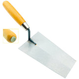 Square tip trowel with wooden handle