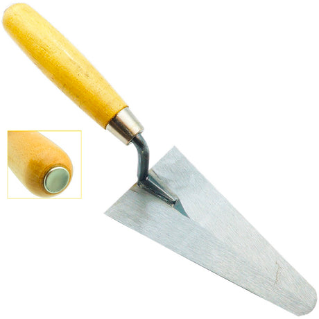 Round tip small trowel 140mm with wooden handle