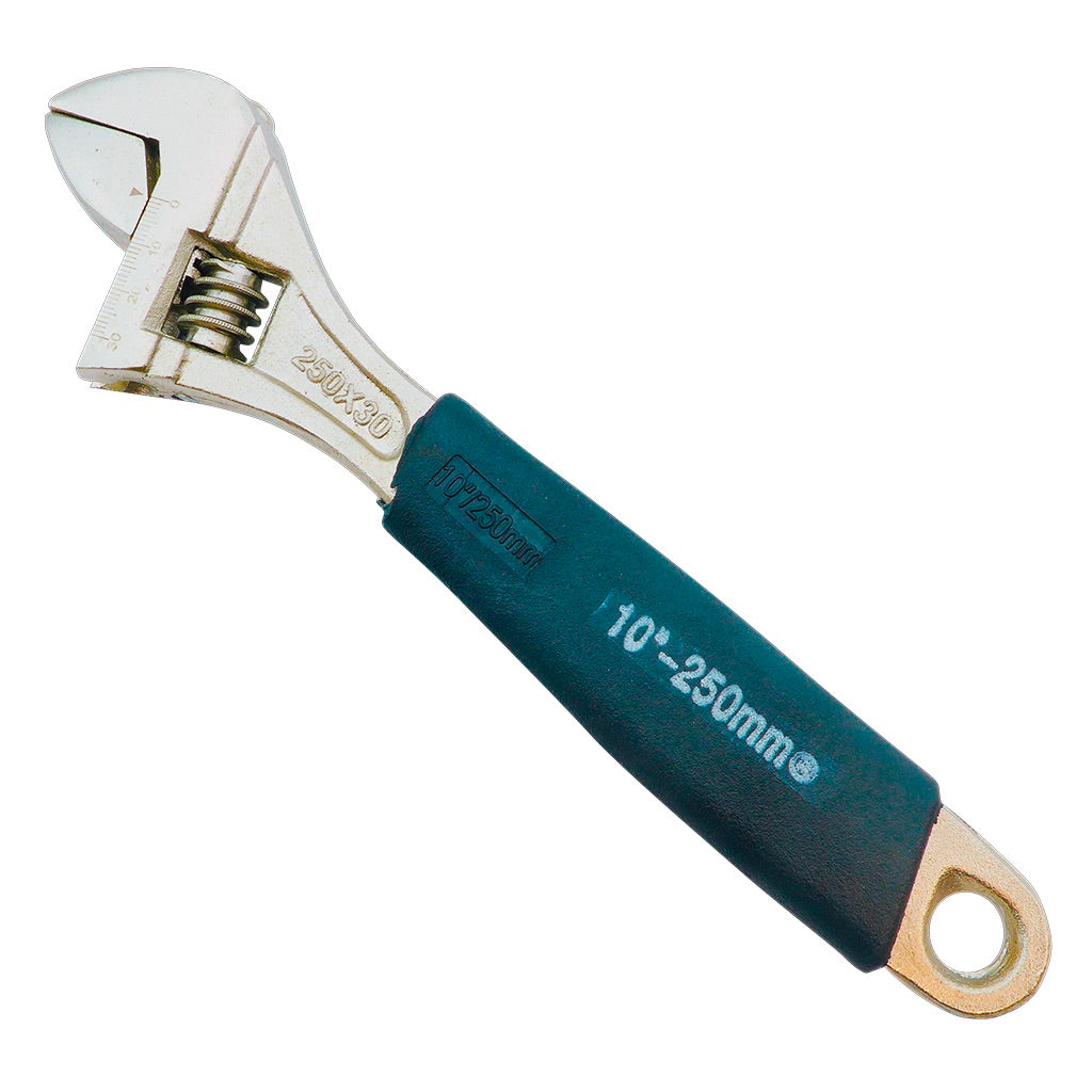 Adjustable wrench with grip