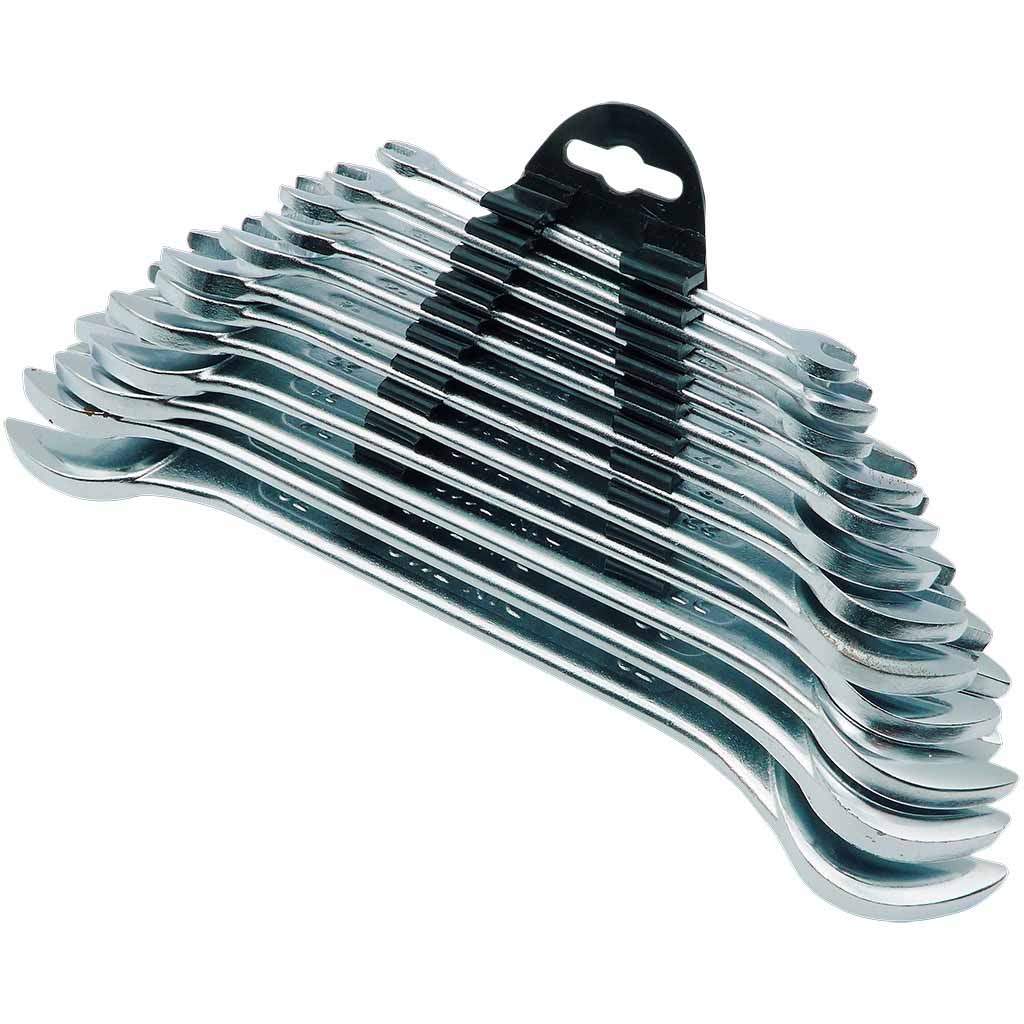 Double open end spanners chrome vanadium set 12 pcs.