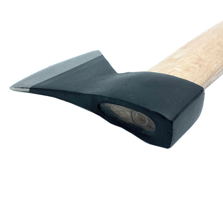 Black hatchet with wooden handle