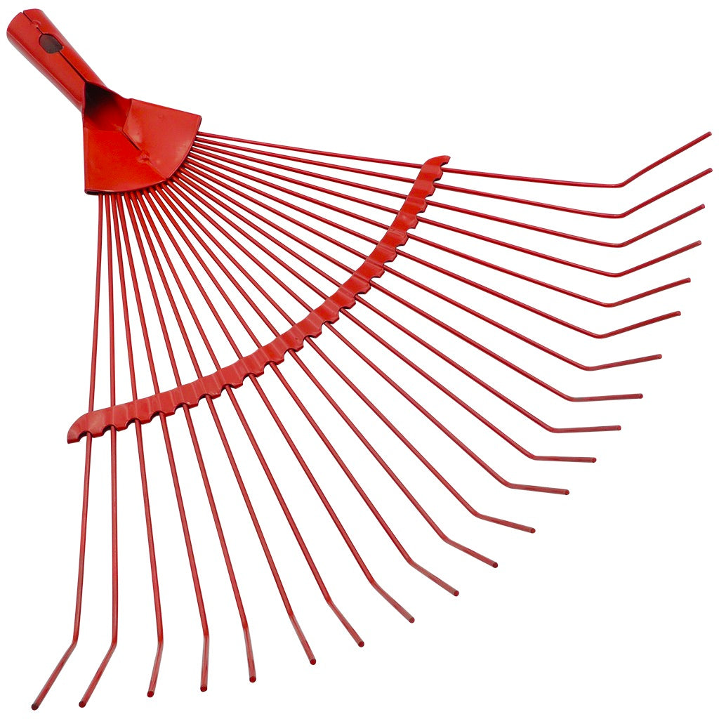 Fixed leaf rake with round tines