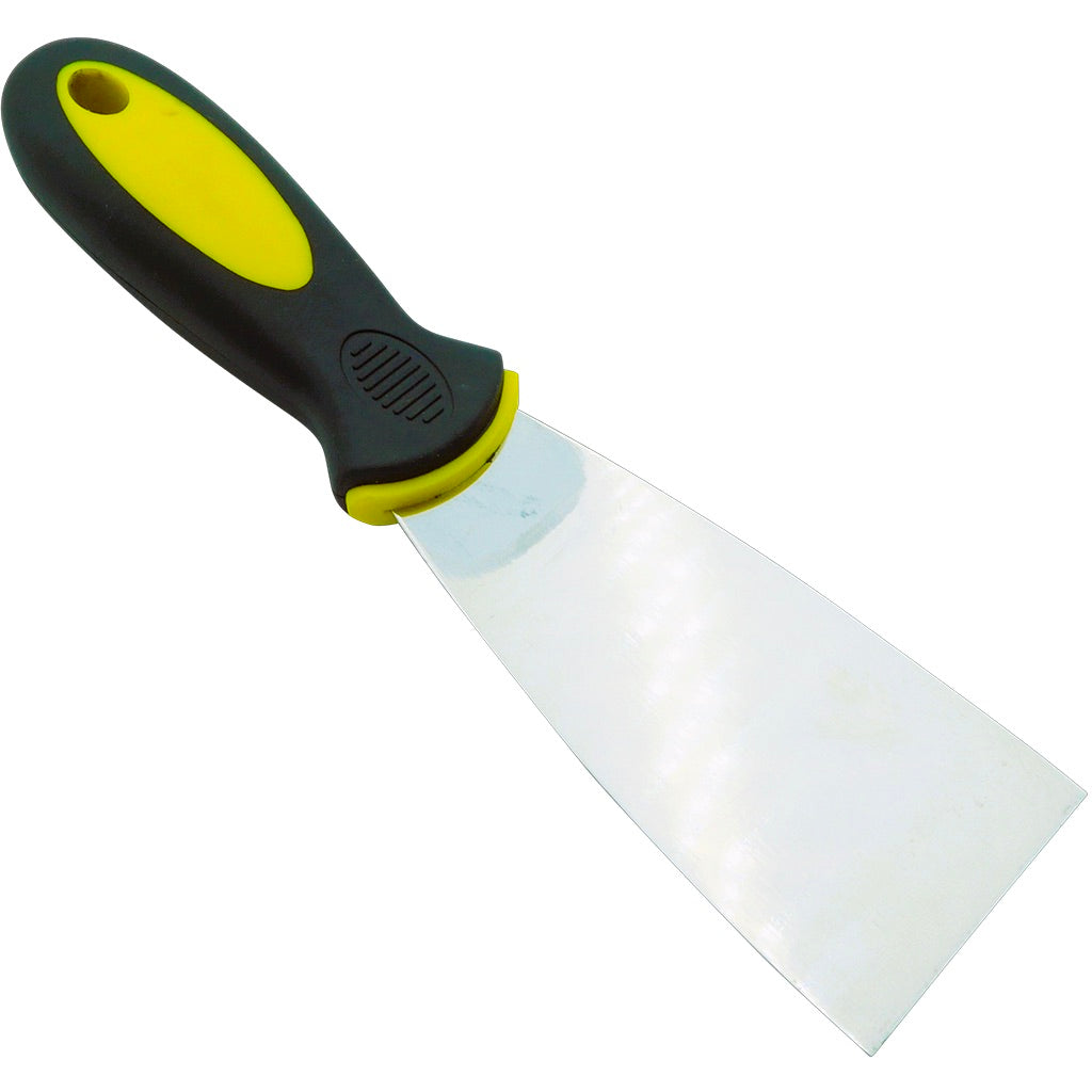 Stainless steel wall scraper with rubber handle