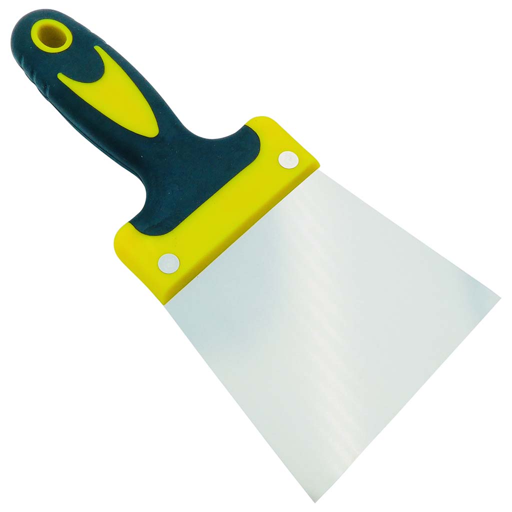 Stainless steel ceiling scraper with two-component handle